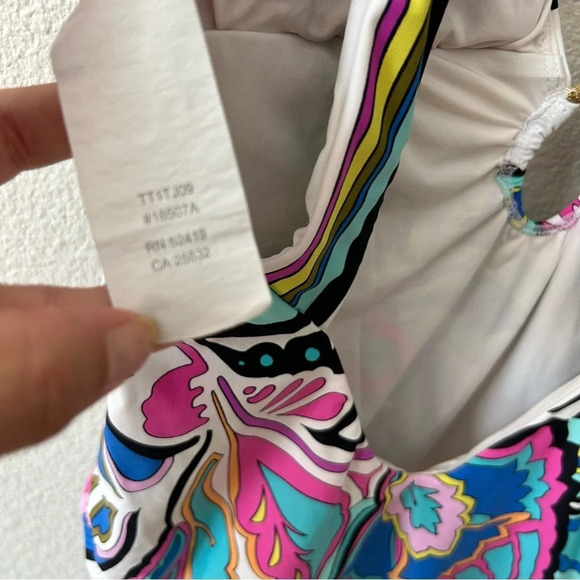 Trina Turk $162 Sz 6 Mandalay Floral Plunge One Piece Swimsuit Guc. - Picture 10 of 16